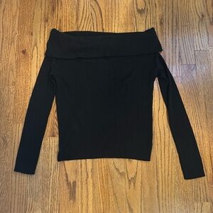 H&M Off The Shoulder Ripped Sweater Top